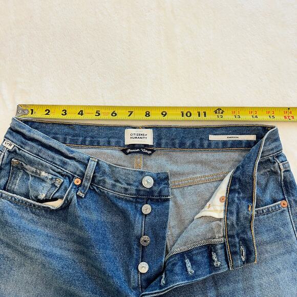 Citizens of Humanity Women’s Emerson Button Fly Cropped Distressed Jeans Size 28 - Picture 7 of 10
